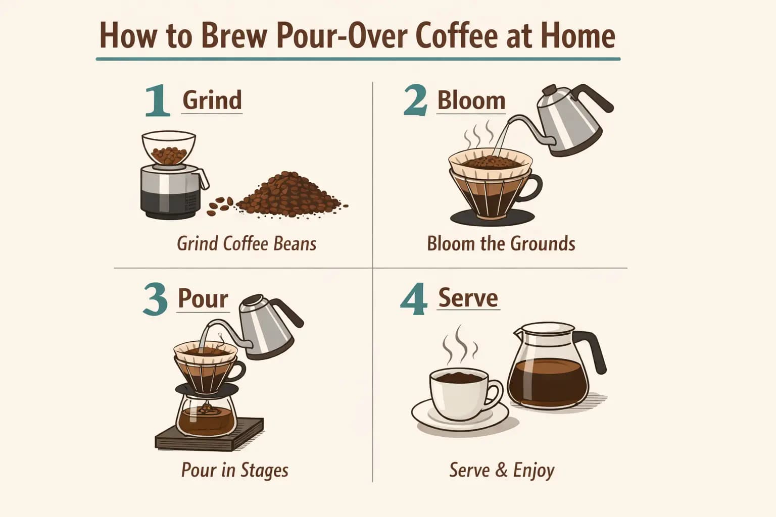 A step-by-step how-to explainer diagram with numbered panels and short, clear labels.