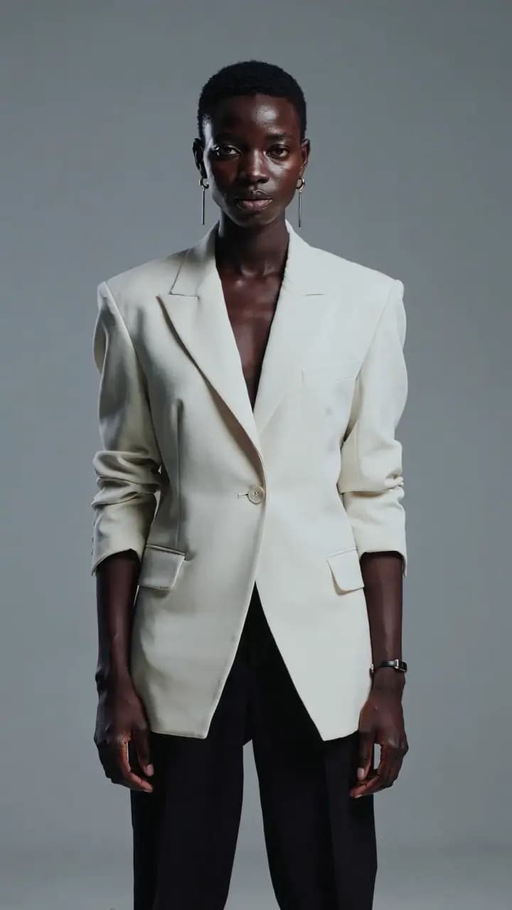 A fashion portrait turned into a higher-quality motion teaser with preserved framing in Kling 2.6.