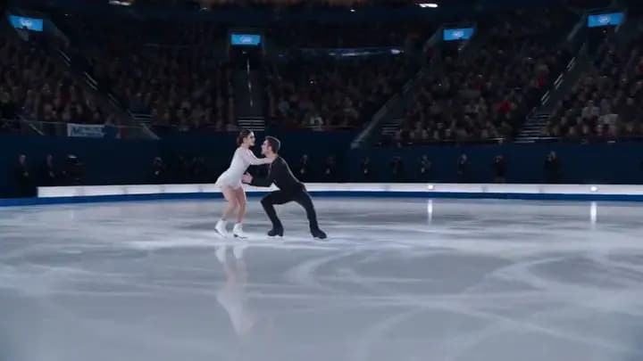 A championship pairs skating finale clip used as a Seedance 2.1 prompt example.